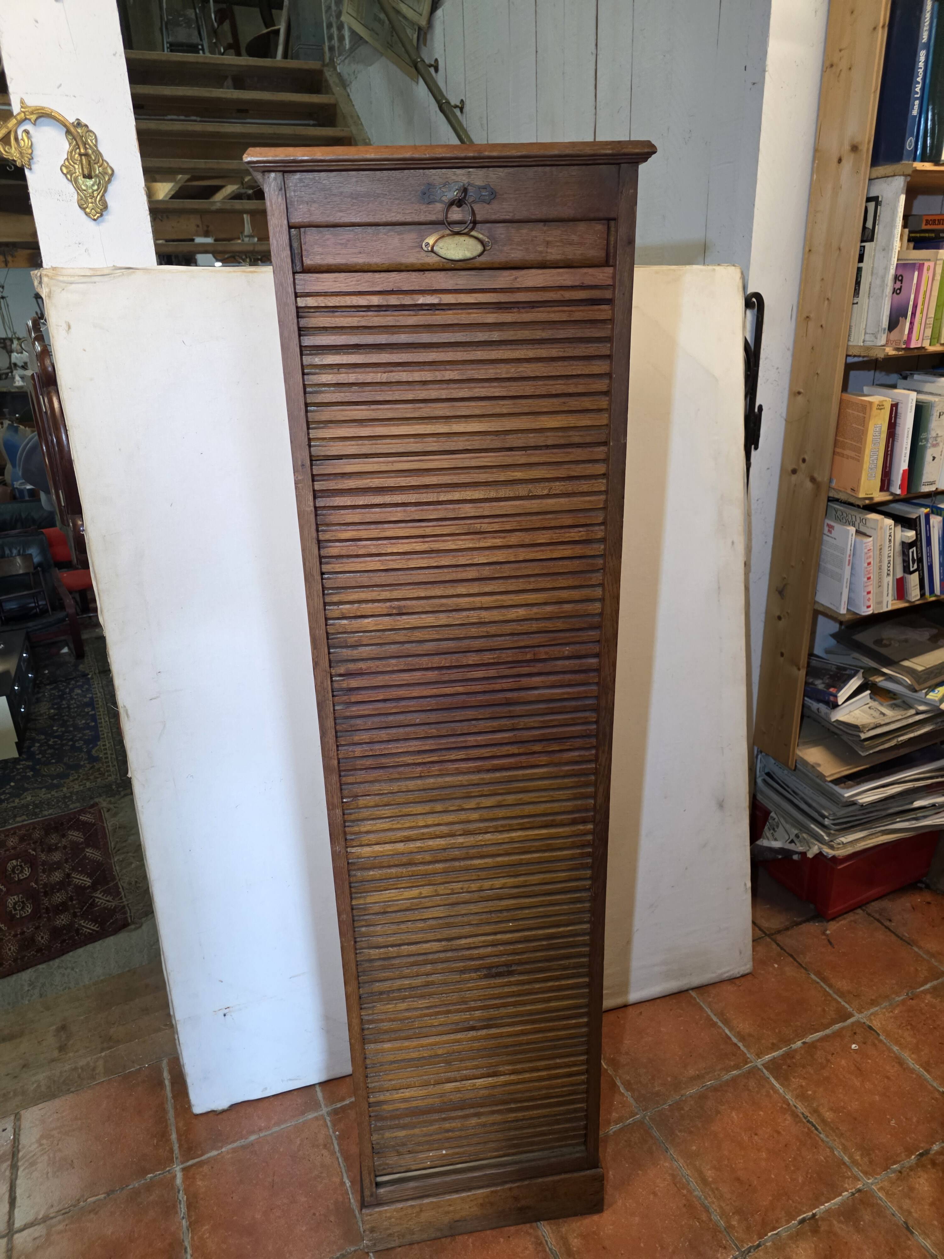 Pair of oak curtain file cabinets