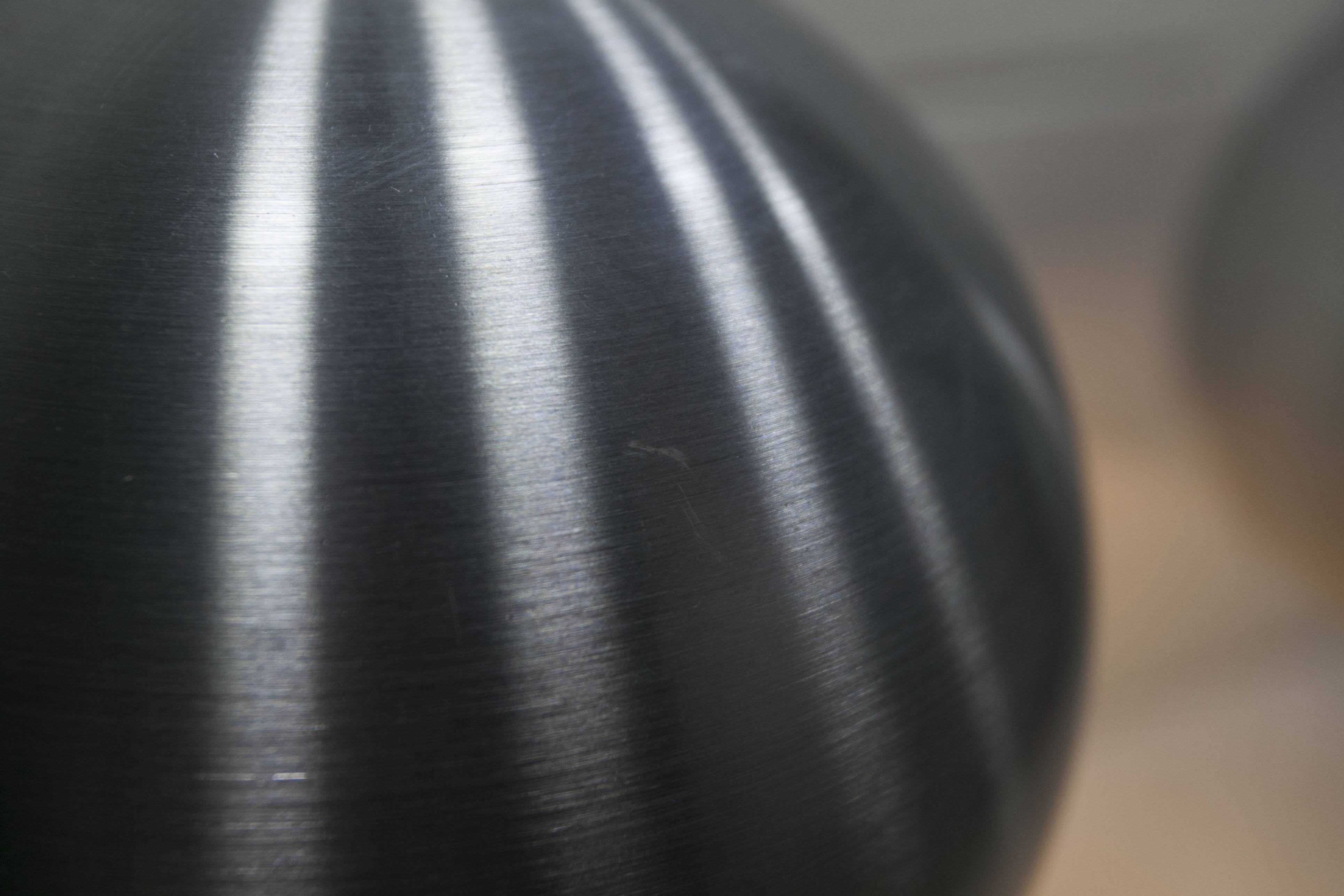 Pair of functional 70's aluminum ball pendants