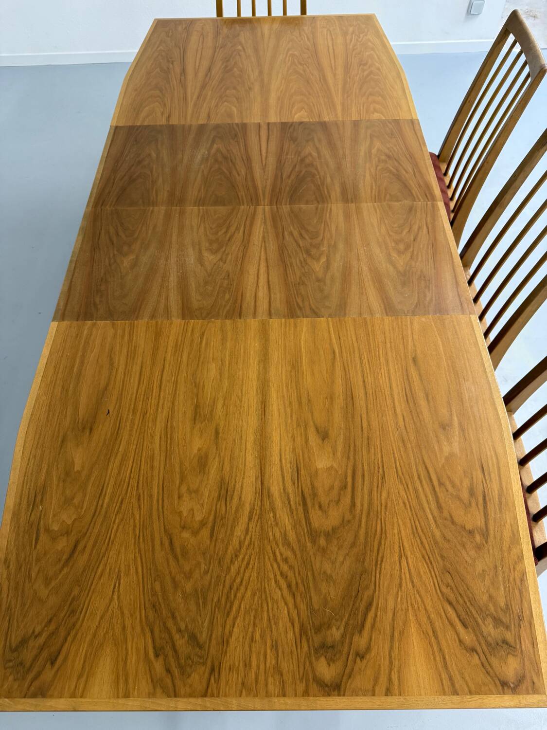 Table de repas à rallonges en hêtre massif design scandinave années 70