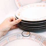 Set of 8 plates, 5 desserts and 3 hollow collection Maille de Niderviller
