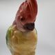 Large Cockatoo Saint-Clément France Hand-Painted Ceramic Tropical Bird