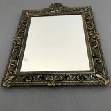 Vintage wall mirror t brass frame, italy, 1950 s