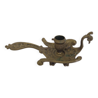 Rat de cave en bronze cygne/ bougeoir ancien