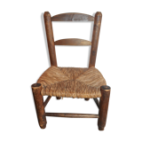 Ancien chaise paillée en bois chevillé