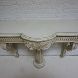 Antique French carved wooden console with central column