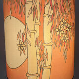 Vintage lamp in wood and silk