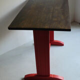 Oak, black and orange bistro table