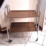 Folding serving table in formica