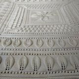 Knitted white cotton bedspread