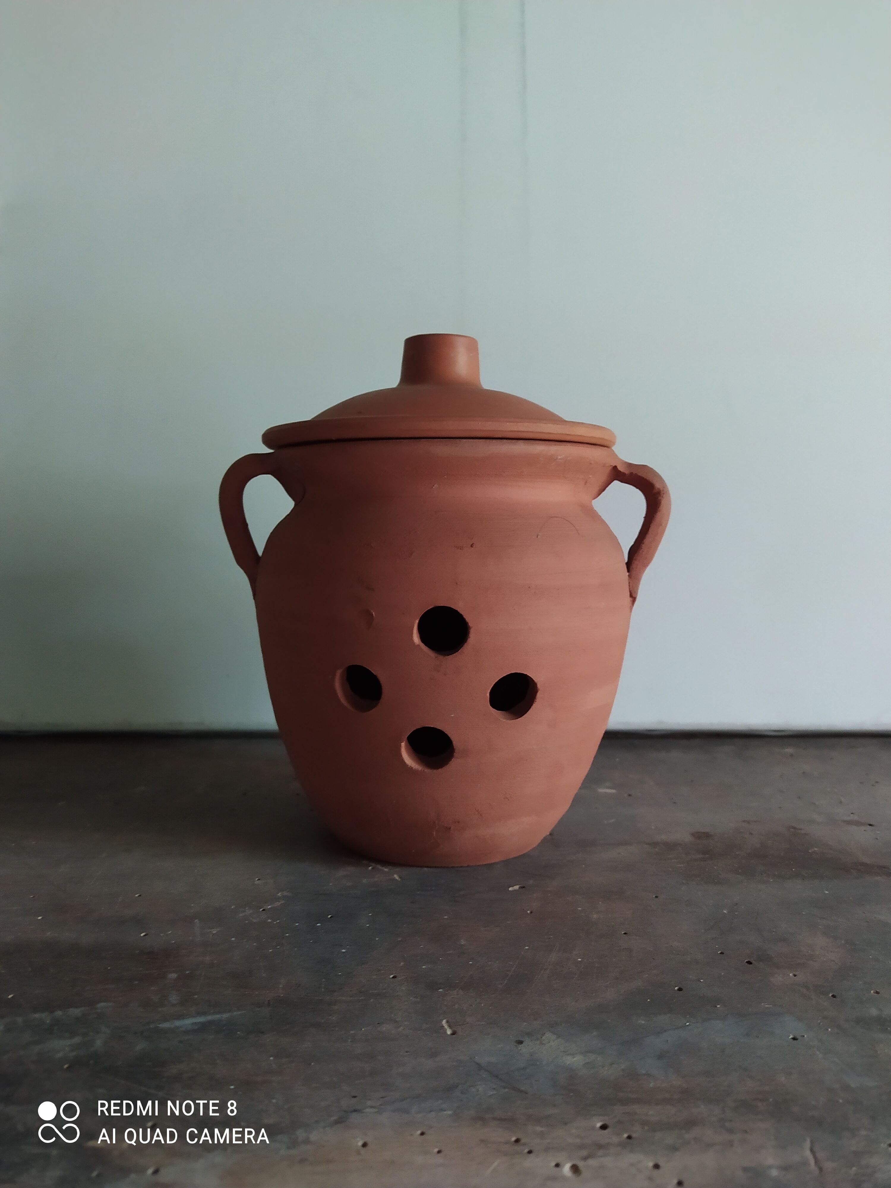 Pot of garlic terracotta