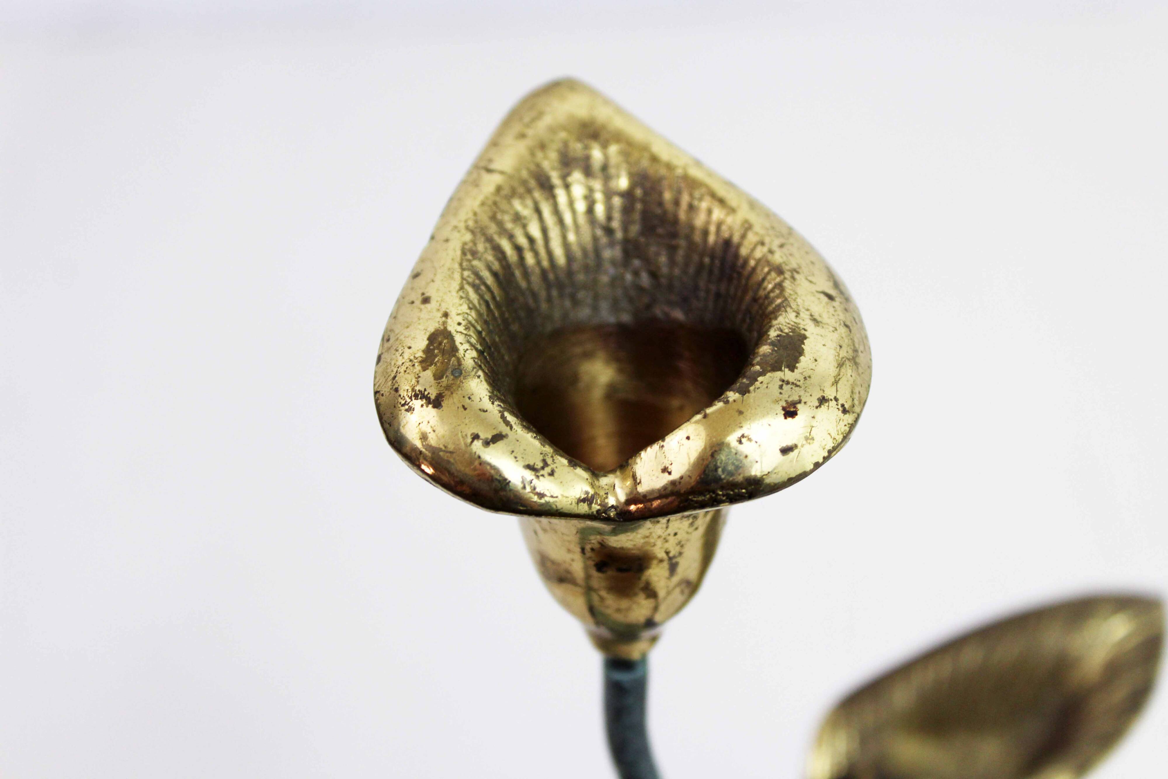 Brass flower candle holder
