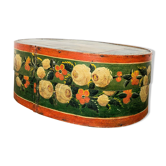 Antique green orange painted german bride box 19th century folk art
