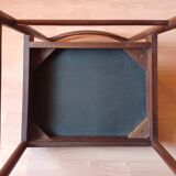 4 Mcintosh teak and velvet fabric chairs vintage 1960