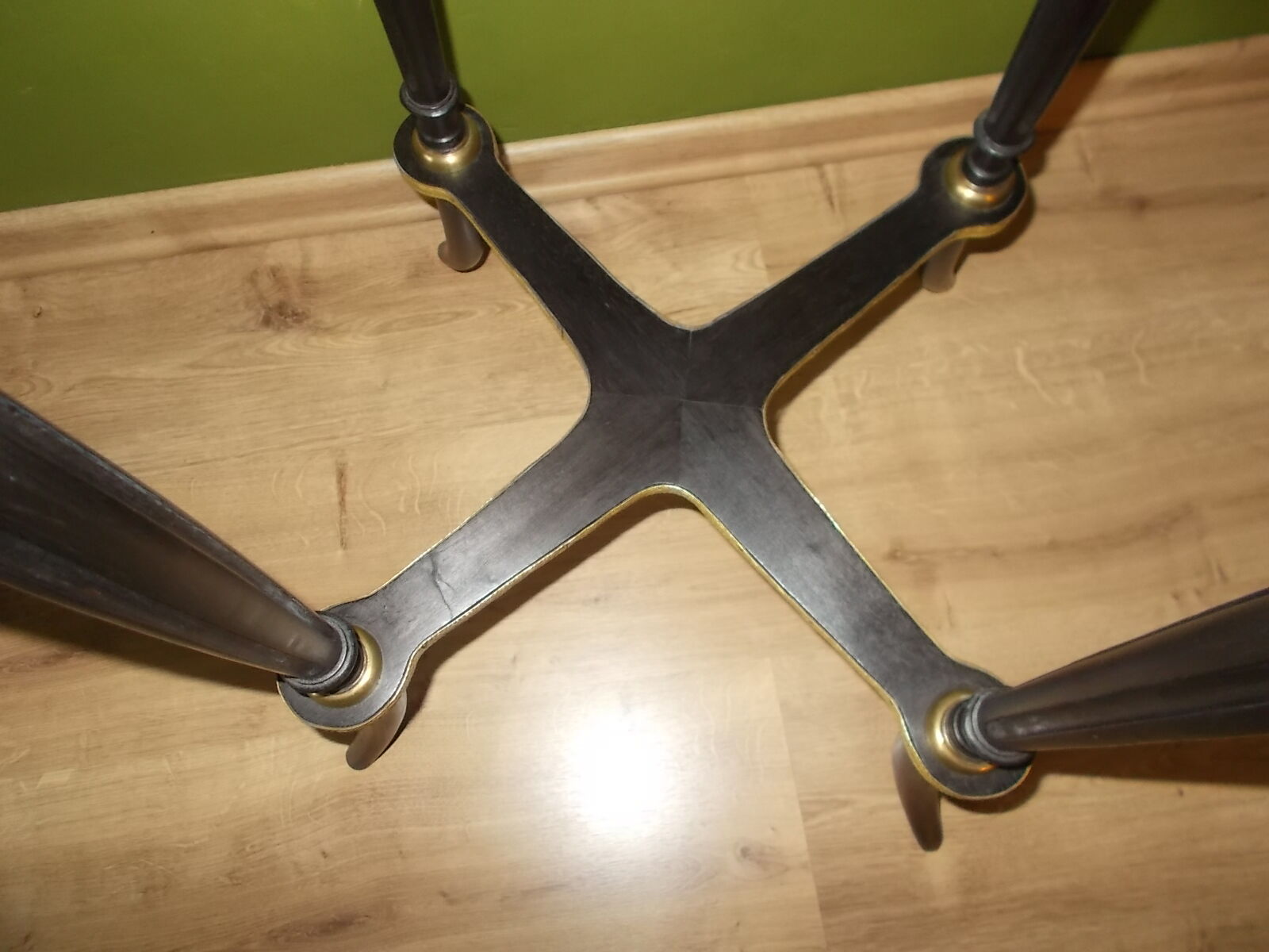 Napoleon III side table with marble top and openwork gallery.