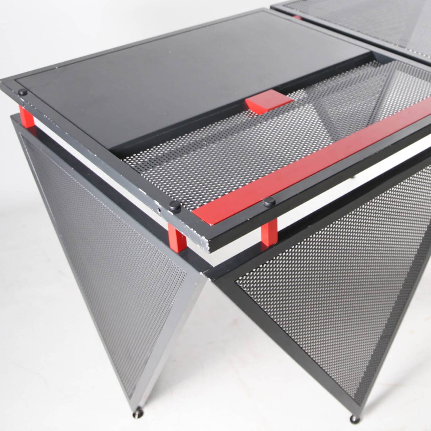 Memphis style iron desk and chair