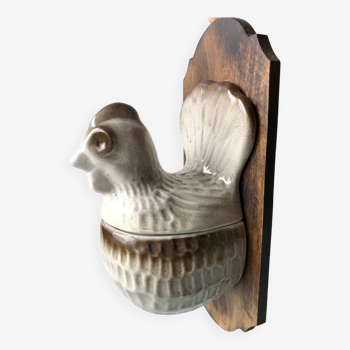Ceramic hen wall salt box