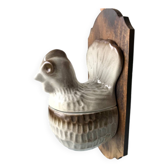 Ceramic hen wall salt box
