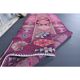 Vintage Turkish Oushak handmade wool cotton pink runner rug 79x342