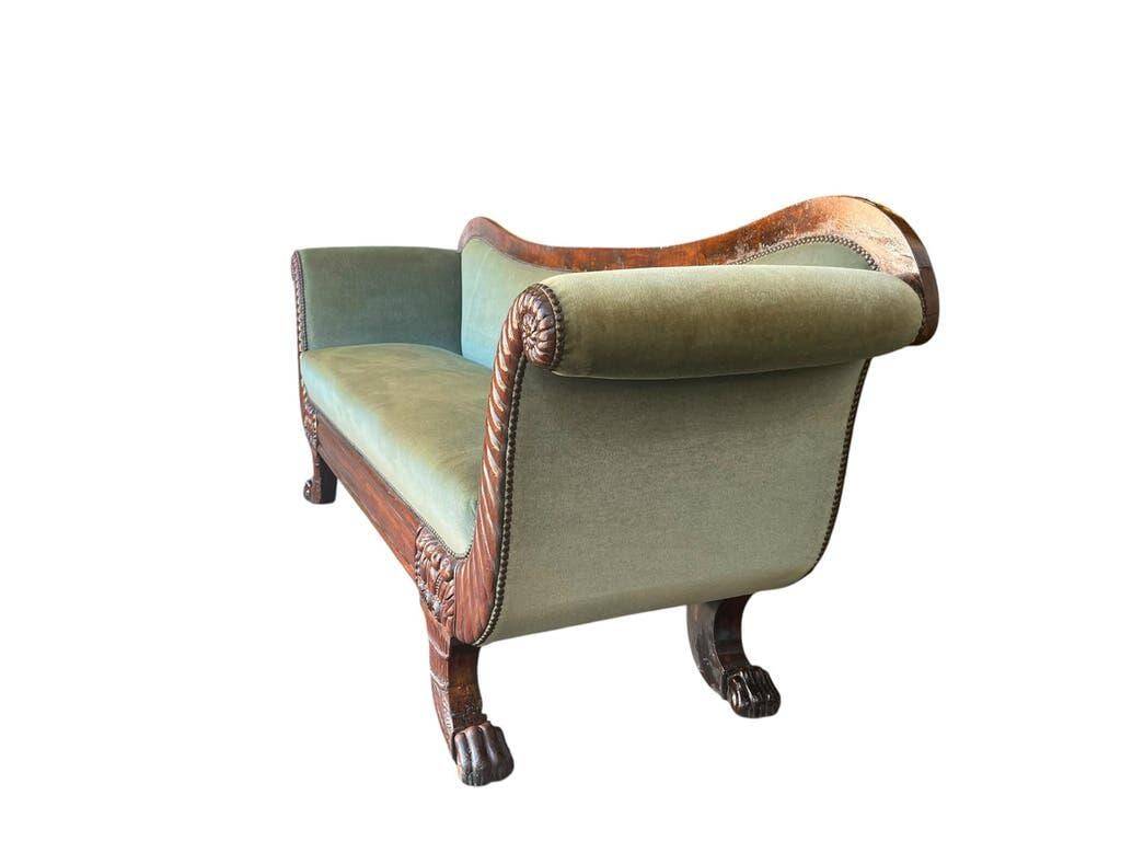 Fauteuil baroque vintage vert d'eau / Biedermeier / canapé