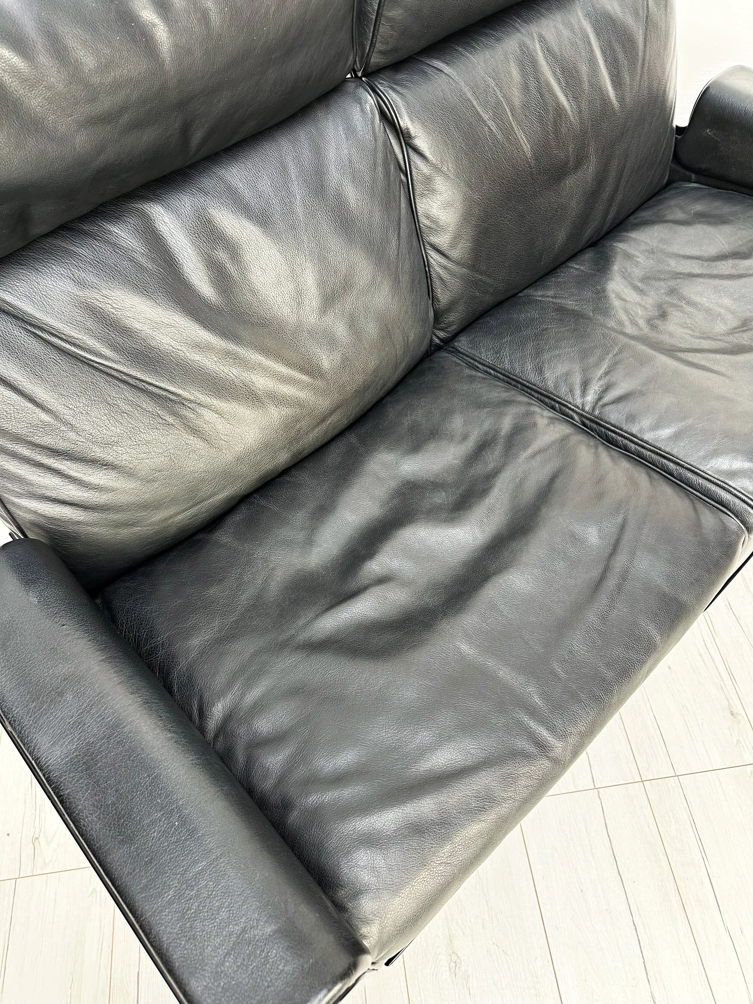 ‘70s/‘80s Vintage 620 Leather 2-Seater Sofa by Dieter Rams for Vitsoe