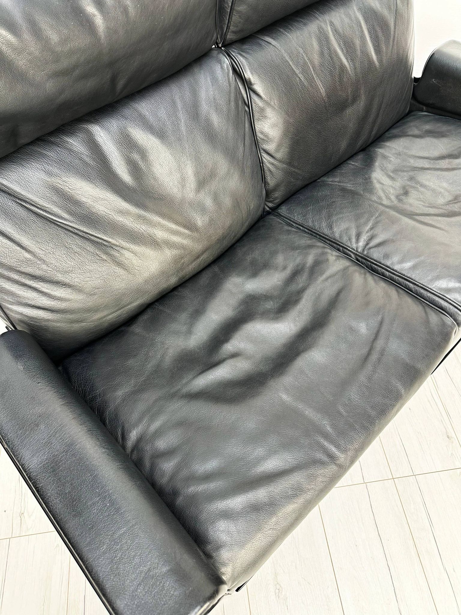 ‘70s/‘80s Vintage 620 Leather 2-Seater Sofa by Dieter Rams for Vitsoe