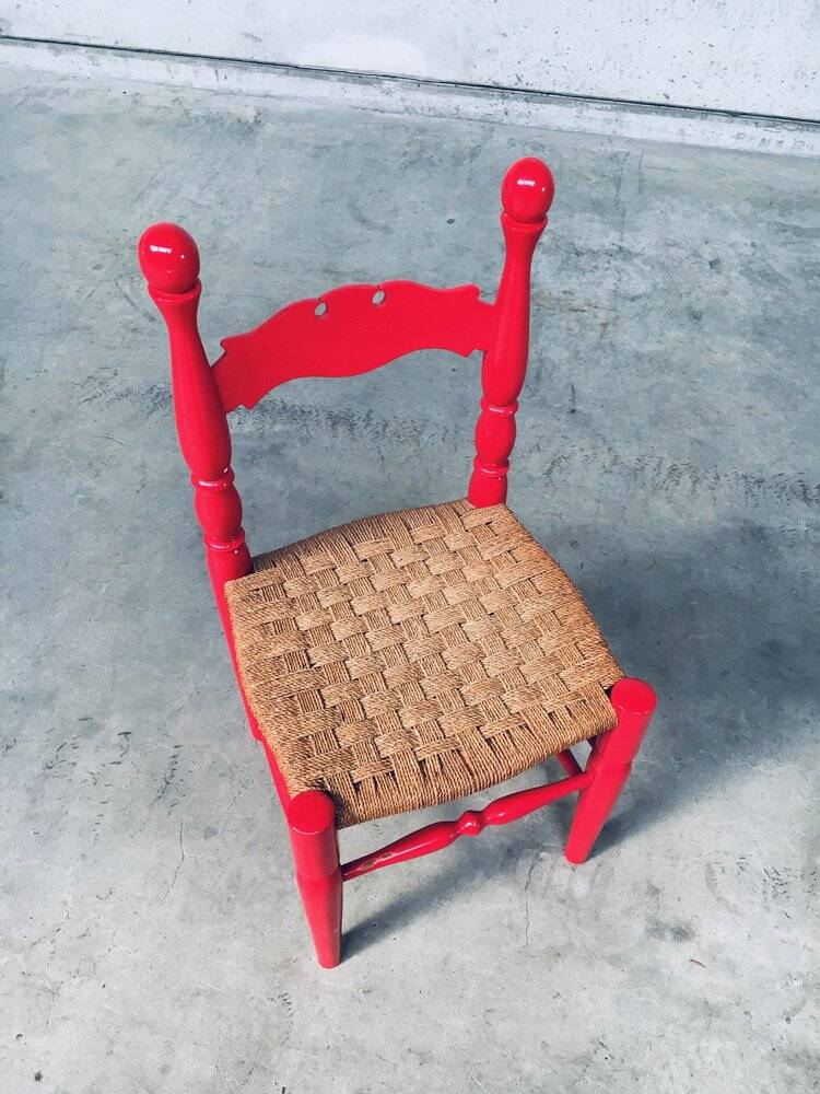 Set of Scandinavian Country Design Red Side Chairs, Sweden, 1960s