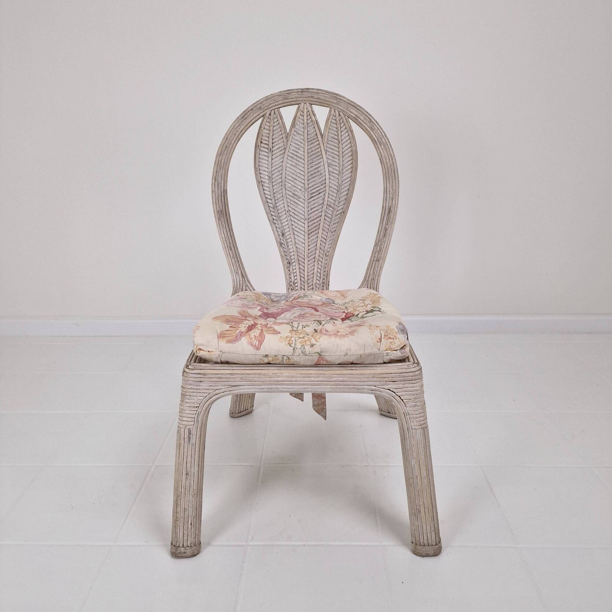 Set of 4 Vintage 'Palm Leaf' Chairs by Vivai del Sud – Hollywood Regency