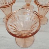 Rosaline style pink glass ice cream cups