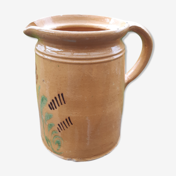 Glazed terracotta milk pot from Alsace