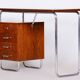 Bauhaus Writing Desk in Oak and Chrome by R. Slezák, Czech, 1930s