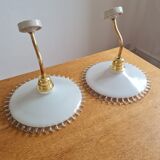 Pair of opaline wall lamps