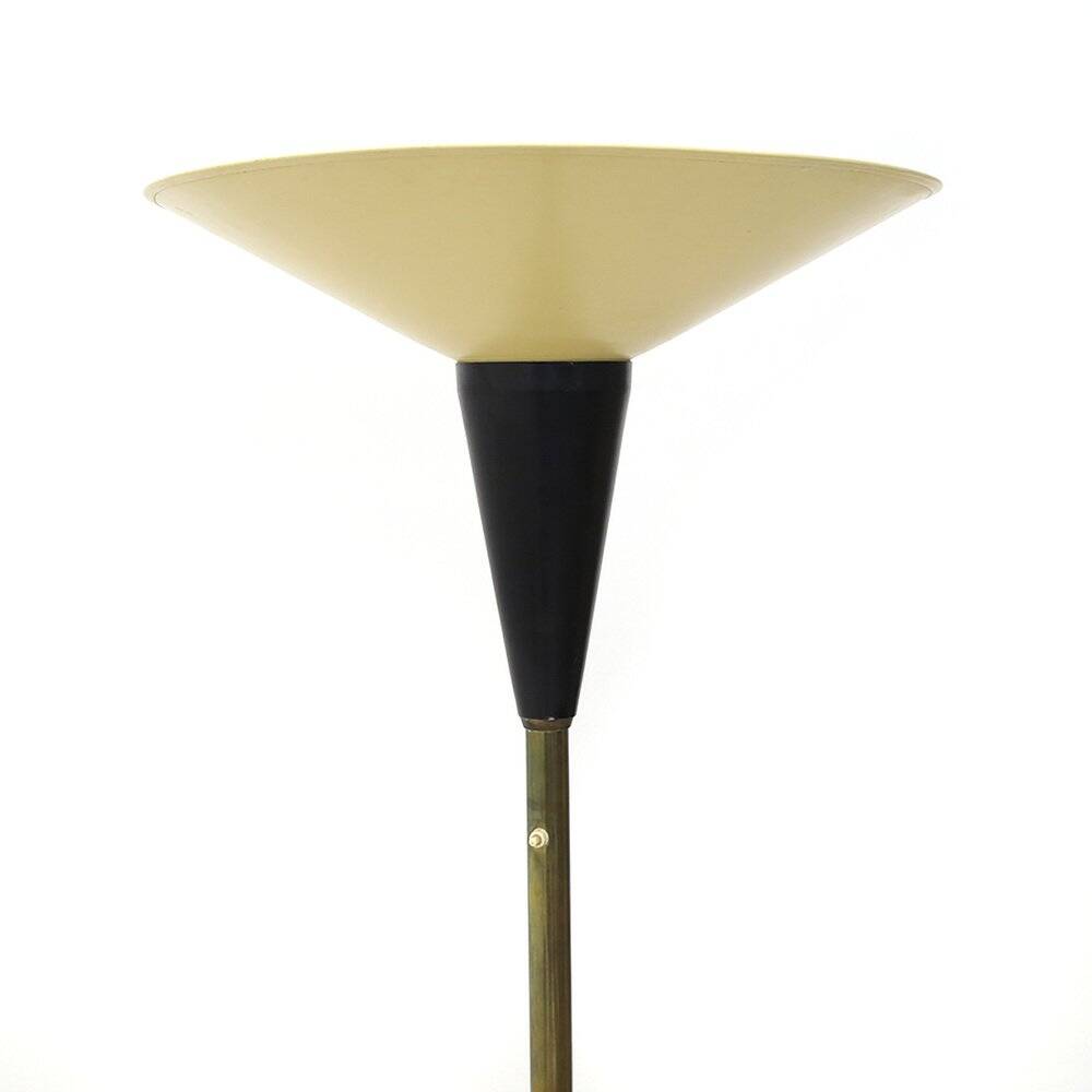 Floor lamp with white metal reflector, 1940s