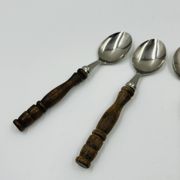 Vintage cutlery set 22 pieces wooden style handles