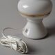 Flygsfors Orrefors White Opaline Glass Mushroom Lamp with Golden Bands, 70s