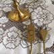 2 Light French Vintage Brass Boulotte Table Lamp With Cream Fabric Shade