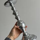 Silver metal candle holder