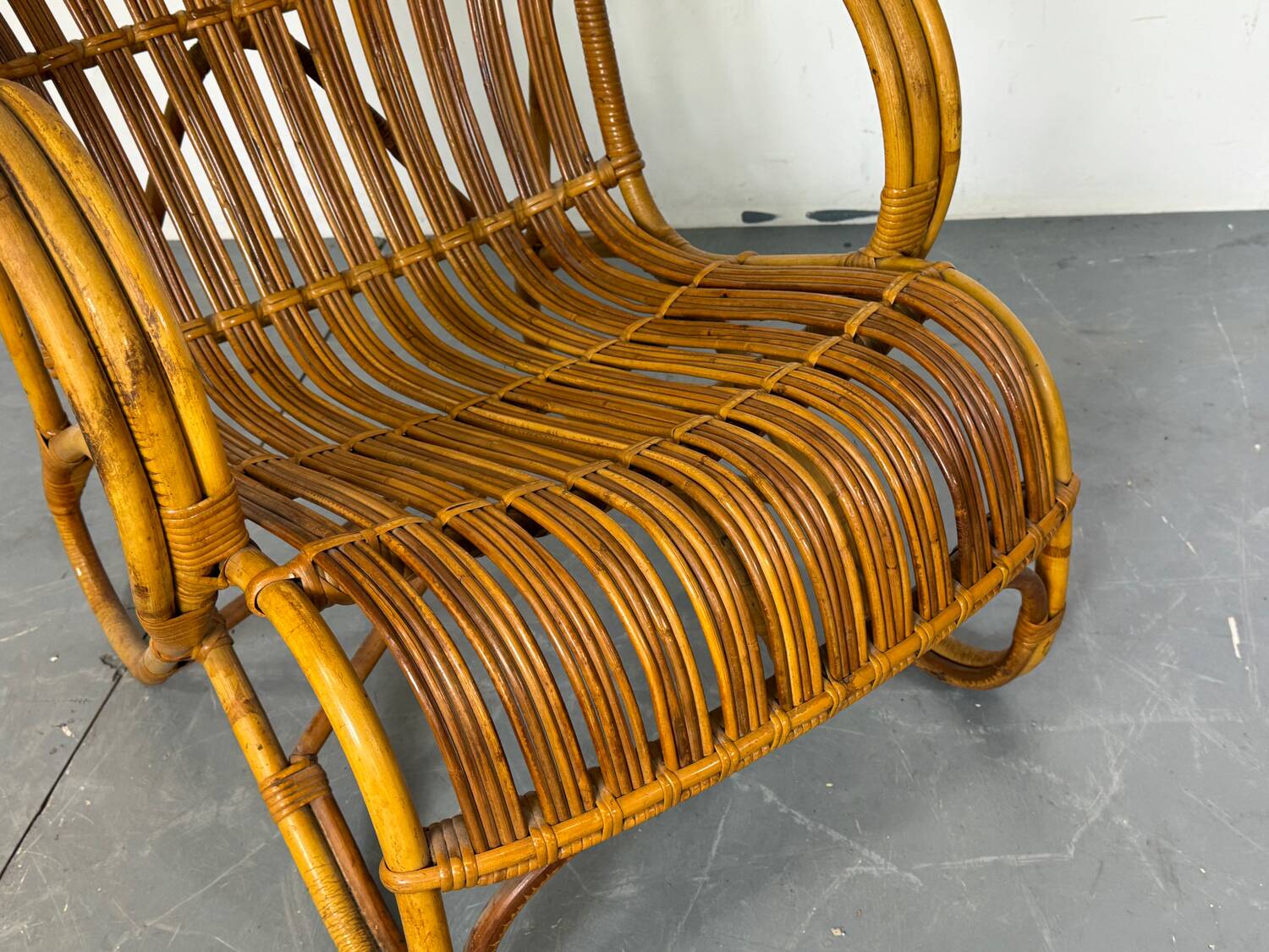 Vintage Rattan and Bamboo Easy Chair from Rohé, 1950s