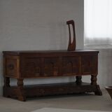 Danish baroque oak buffet from the early 18th century, carved details, 1700-1750.