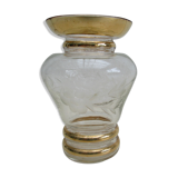 Art deco vase, engraved glass