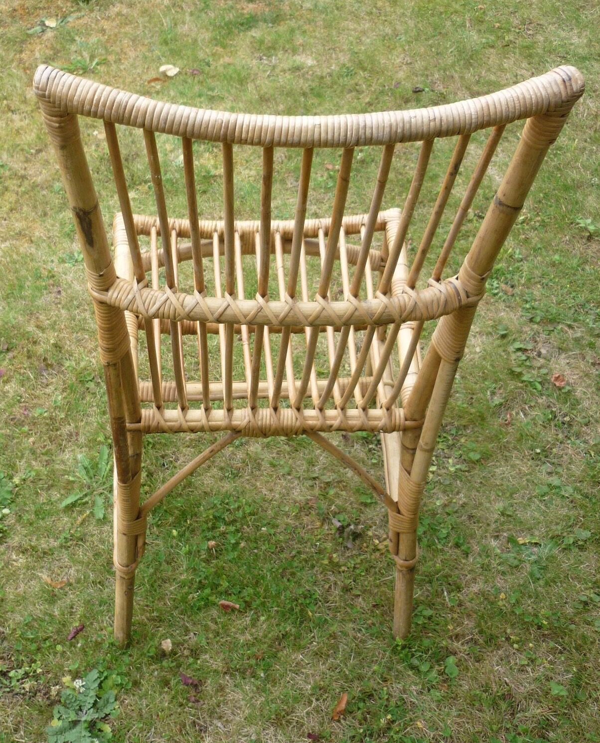 Rattan and bamboo chair