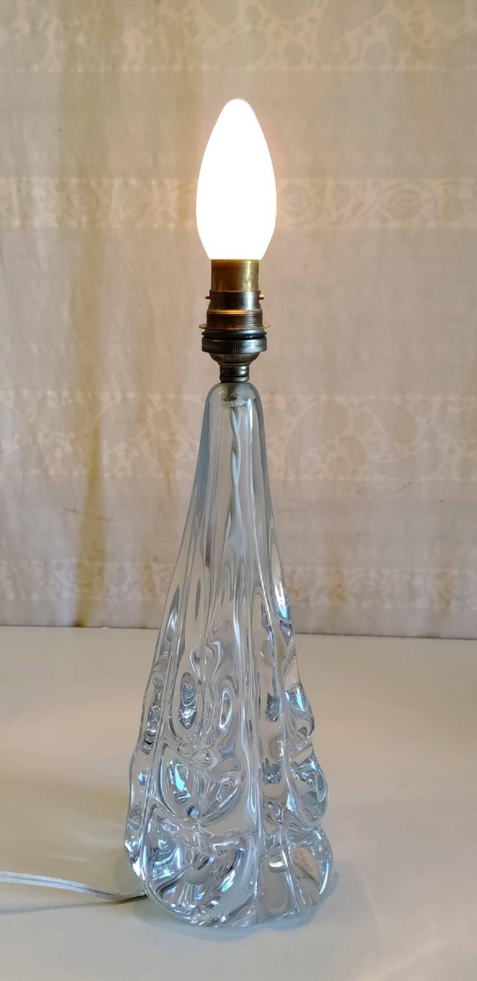 Table lamp base in crystal J.B. France - mid 20th century