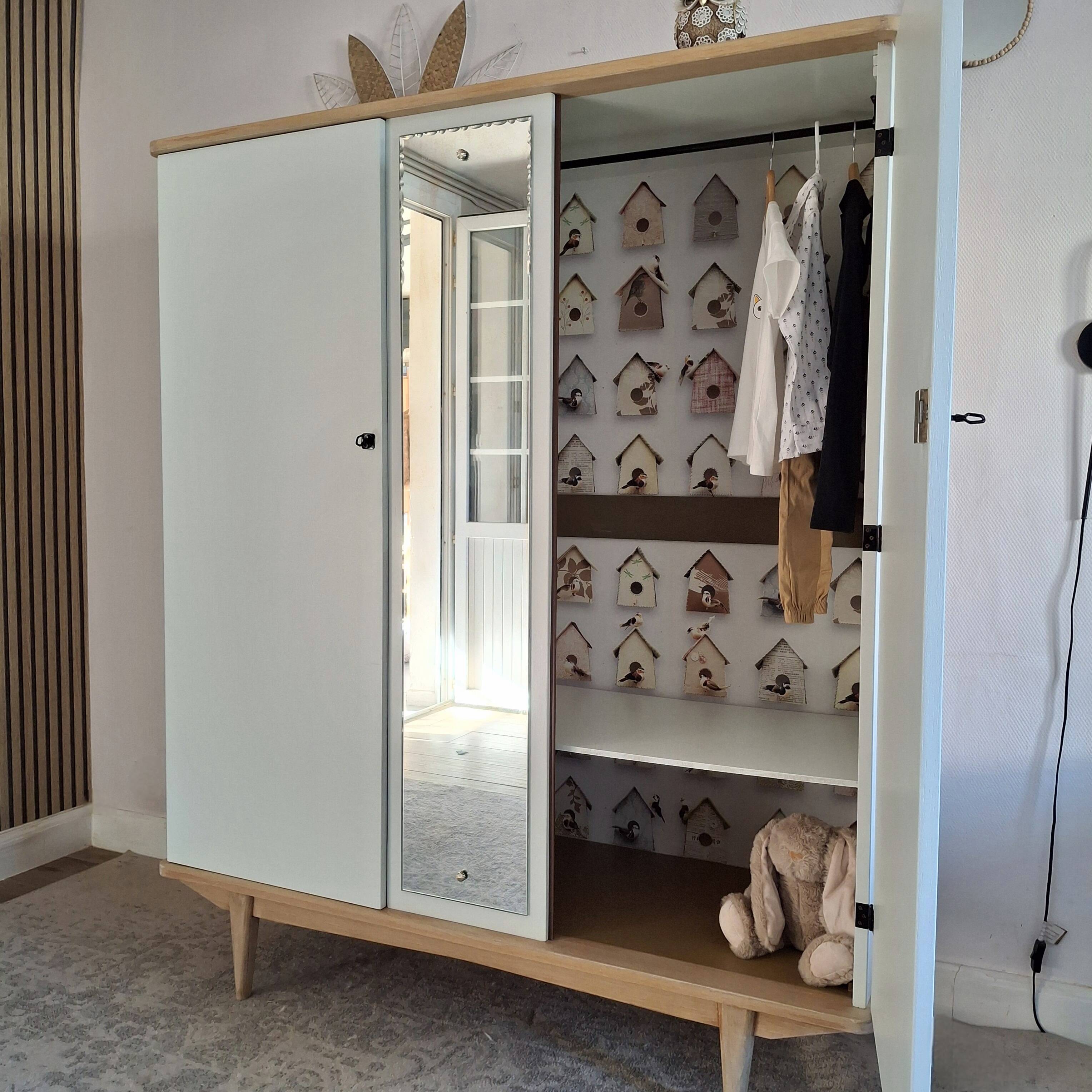 Armoire vintage années 60 relookée