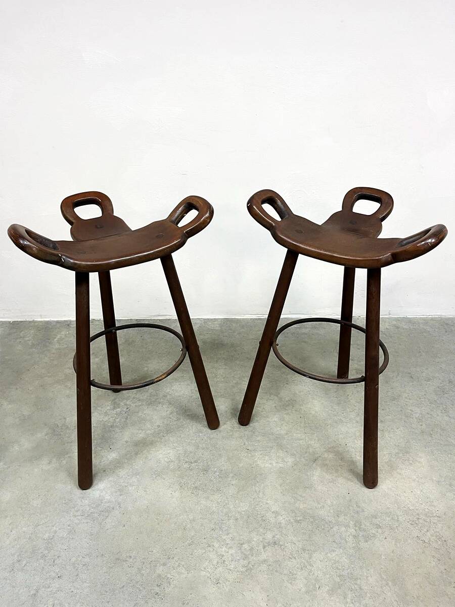 Vintage Spanish barstools brutalism Marbella