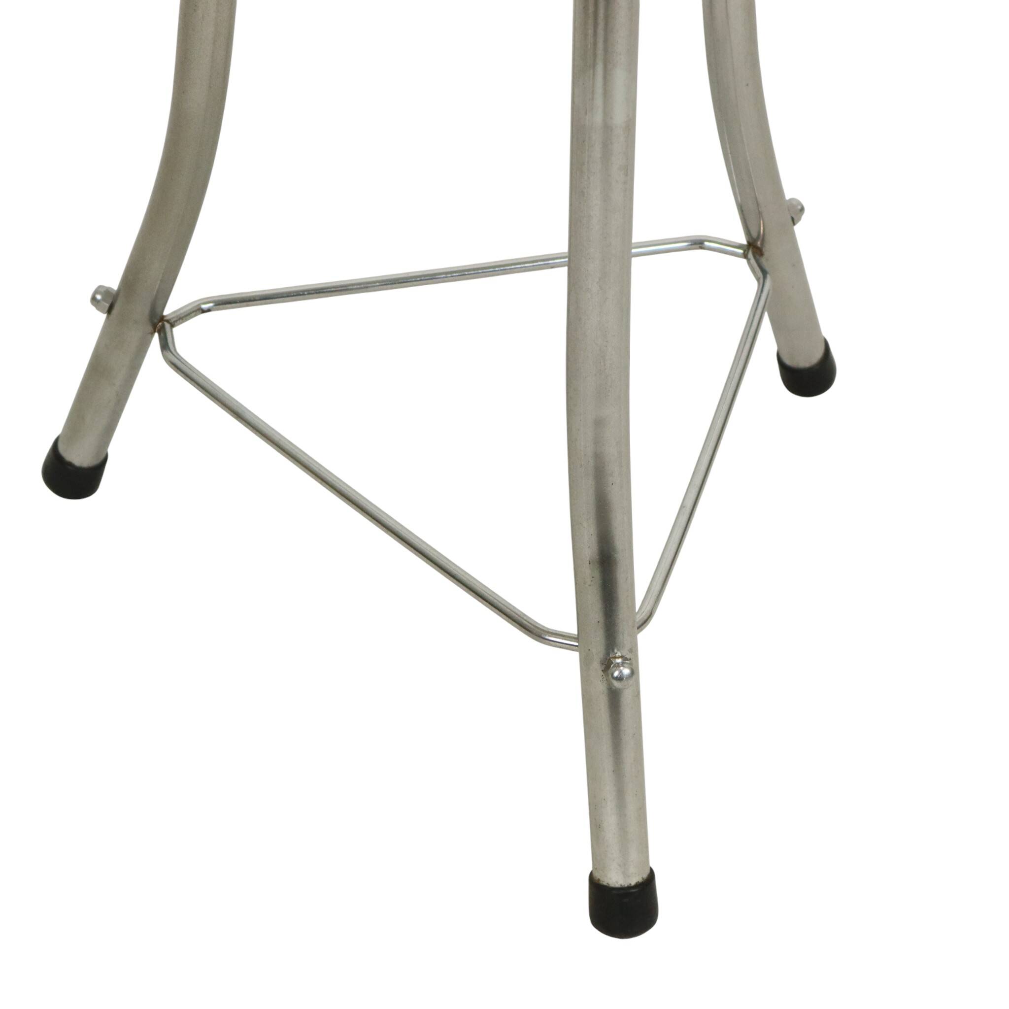 1950s Brabantia Stool Red Faux Leather and Chrome