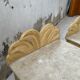 Pair of travertine bedside and rattan palm tree "vivai del sud"