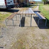 Industrial or Community Table with Benches