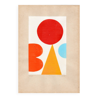 Collage on old paper - H711 - signed Eawy