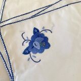 6 serviettes percal brodées, 28 cm