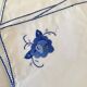 6 embroidered percal napkins, 28 cm