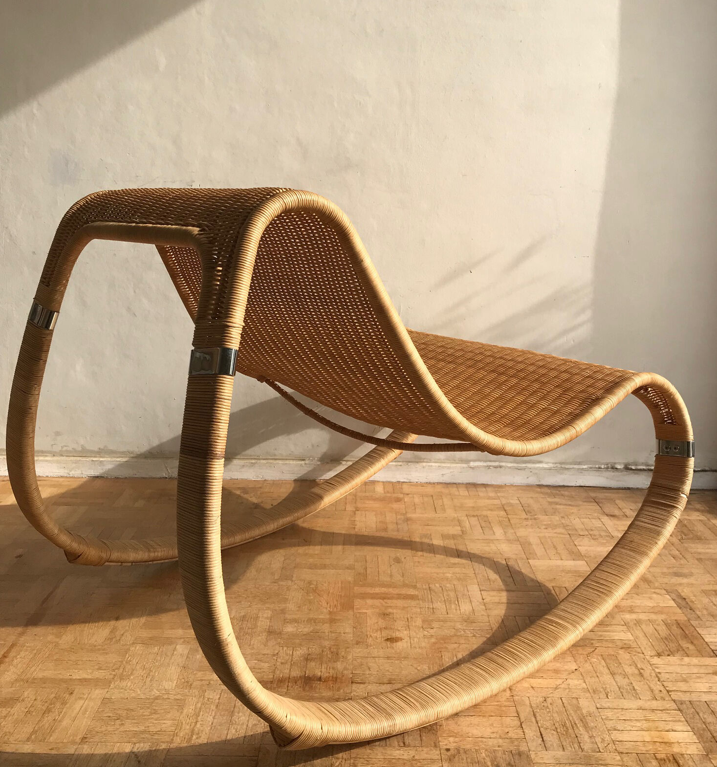 Gunghult rocking rattan armchair by James Irvine, published in 2002 by Ikea